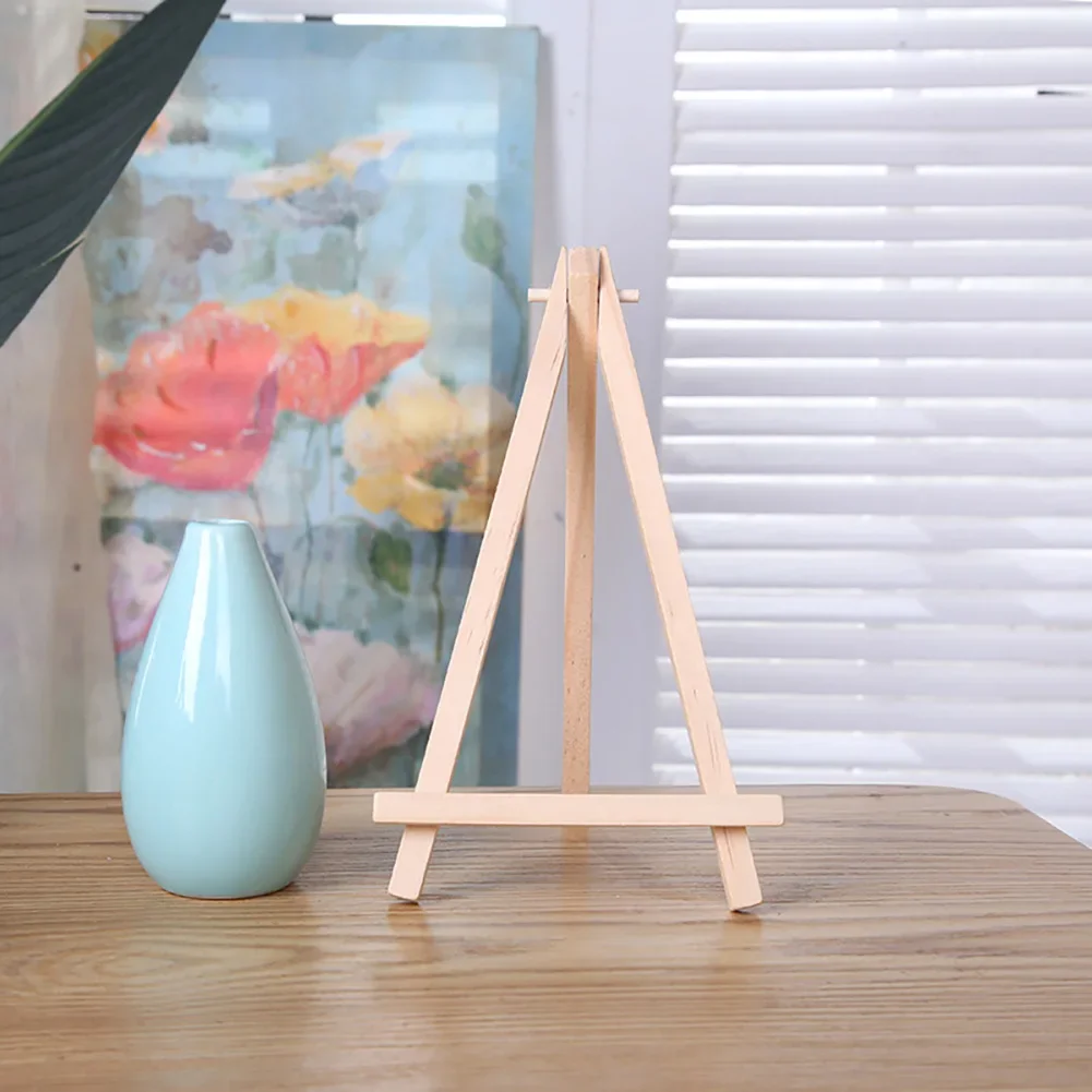 Natural Wood Mini Easel Frame Tripod Display Phone Holder Meeting Wedding Name Card Stand Display Holder Children Painting Craft