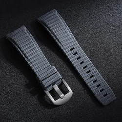 Premium Curved End Rubber Watch Strap - Versatile Style - 20mm (Grey)