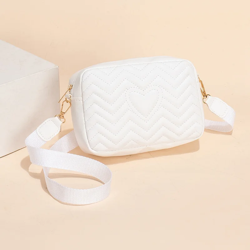 

USDEU Rilibegan Embroidered Camera Bag PU Material Casual Small Square Bag Versatile Single Shoulder Bag Printed Shoulder Strap