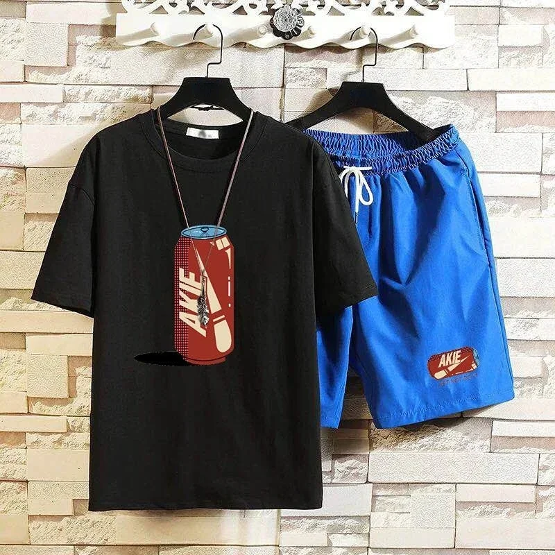 thumbnail image 1 of Camiseta estampada para hombre, ropa para hombre, chándal de gimnasio, conjuntos de pantalones cortos para correr, trajes deportivos holgados, top gráfico de alta calidad, tendencia elegante 2024, 1 of 5