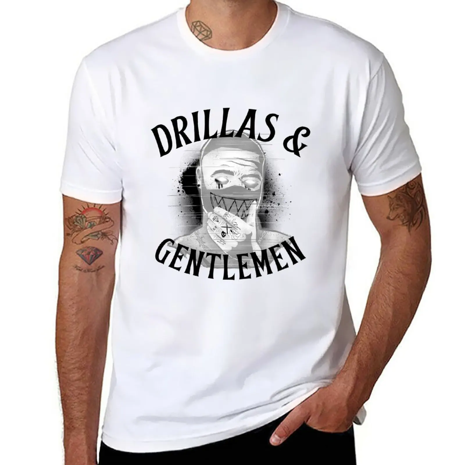 

Drillas and gentlemen T-Shirt plus size tops oversized Blouse men workout shirt
