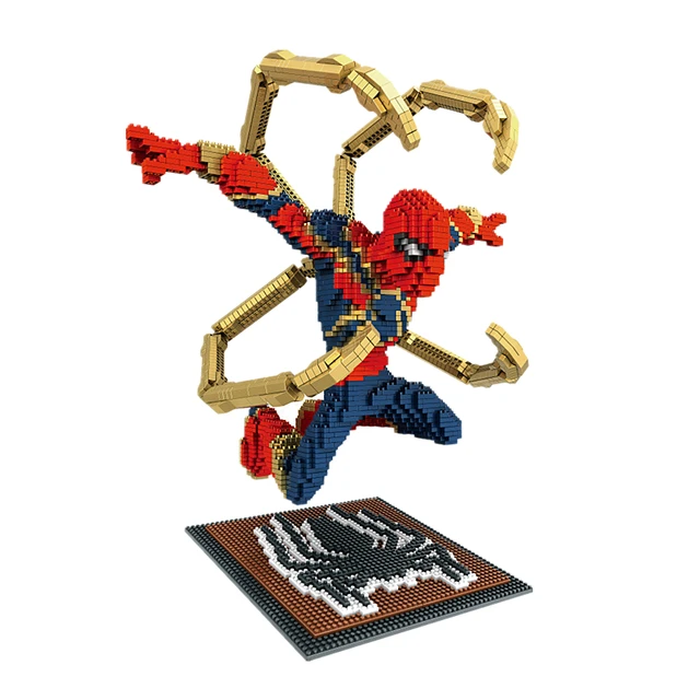 Disney Stitch Building Blocks Spider-Man Iron Man Model Assembly Toy Venom Creative Puzzle Parent-child Assembly Game 5