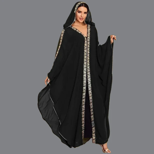 108429-b61139.jpg Abaya marocain caftan dubaï robe Maxi à capuche manches chauve-souris Farasha caftan femmes musulmanes africain ouvert Kimono Boubou robes de soirée