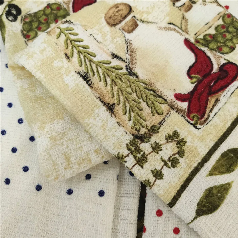 1Pc 40x70cm Colorful Printed Cotton Tea Towel Kitchen Dishcloth Water Absorption Cleaning Cloth Home Party Gift tea towel