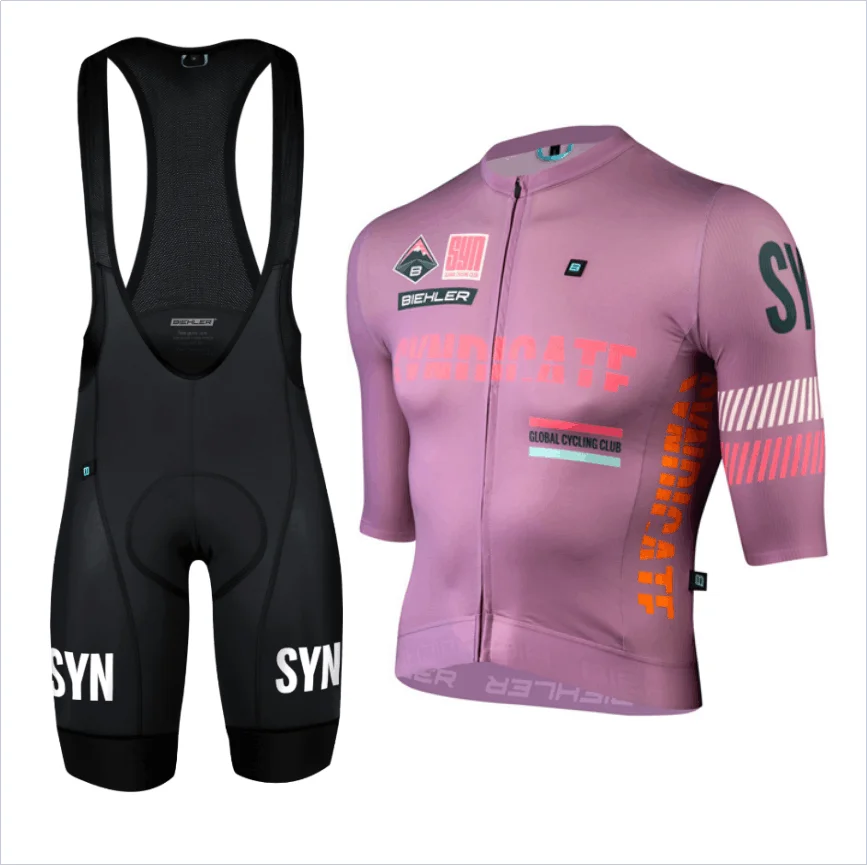 SYNDICATE PRO RACE TEAM JERSEY GRANNY Team Pro Race Cycling Set Men Short Sleeve Jersey and Bib Shorts 3