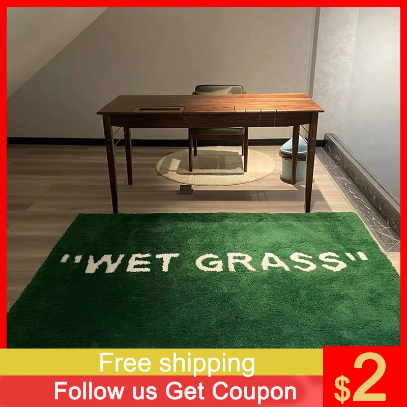 Green Carpet WET GRASS Rug for Living Room Plush Floor Furnishings