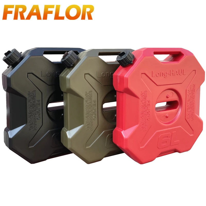 Fuel Tank Petrol Can Plastic Motorcycle Car 6 Liters 6L Backup ATV Portable With Mount Jerry Can UTV Oil Container petrol can motorcycle fuel container