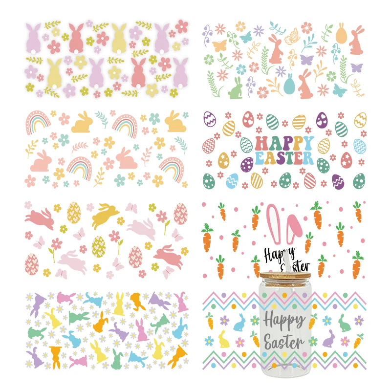 UV DTF Transfer Sticker Easter For The 16oz Libbey Glasses Wraps Bottles Cup Can DIY Waterproof Decals D28638 Dtf Transfer Sticker