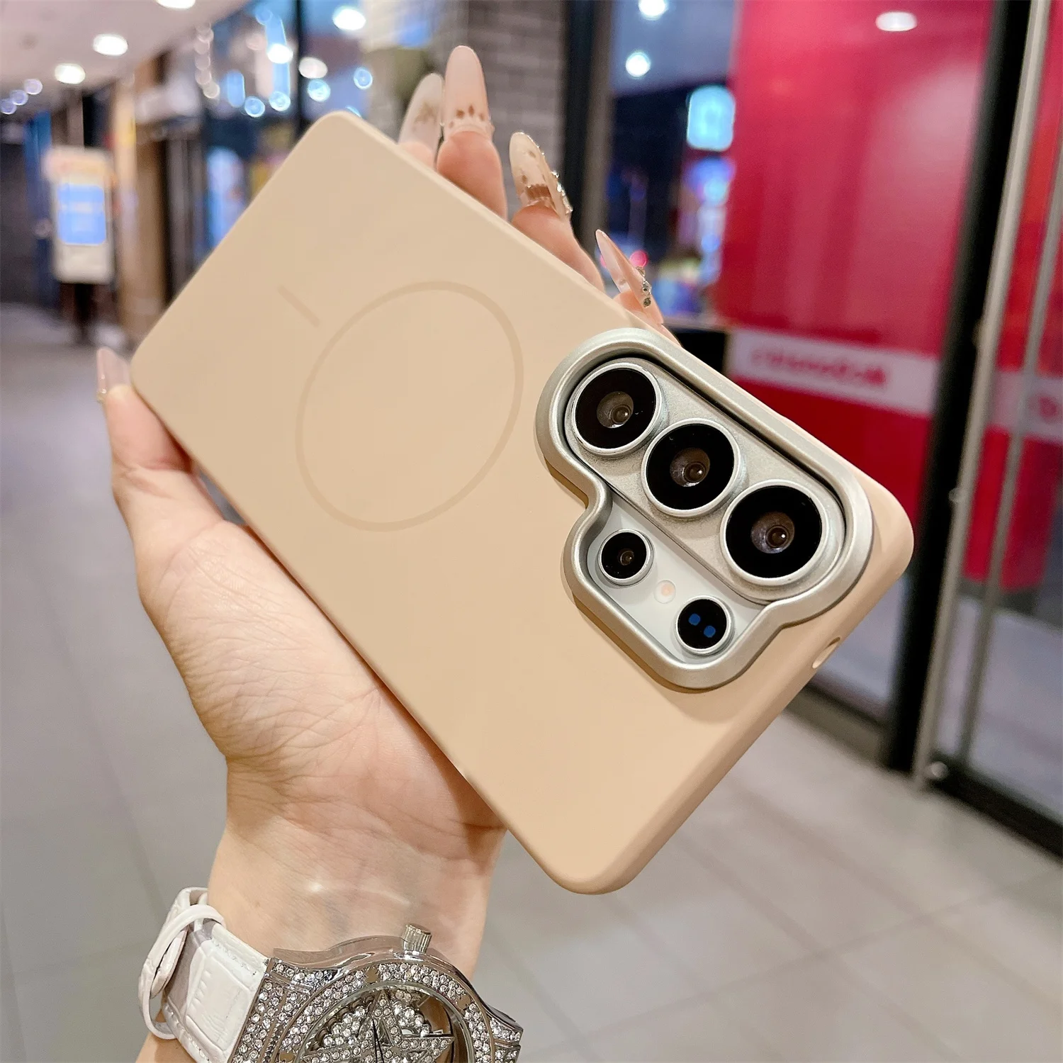 Matte Hard PC Metal Frame Shockproof Magnetic Case - Magsafe Compatible
