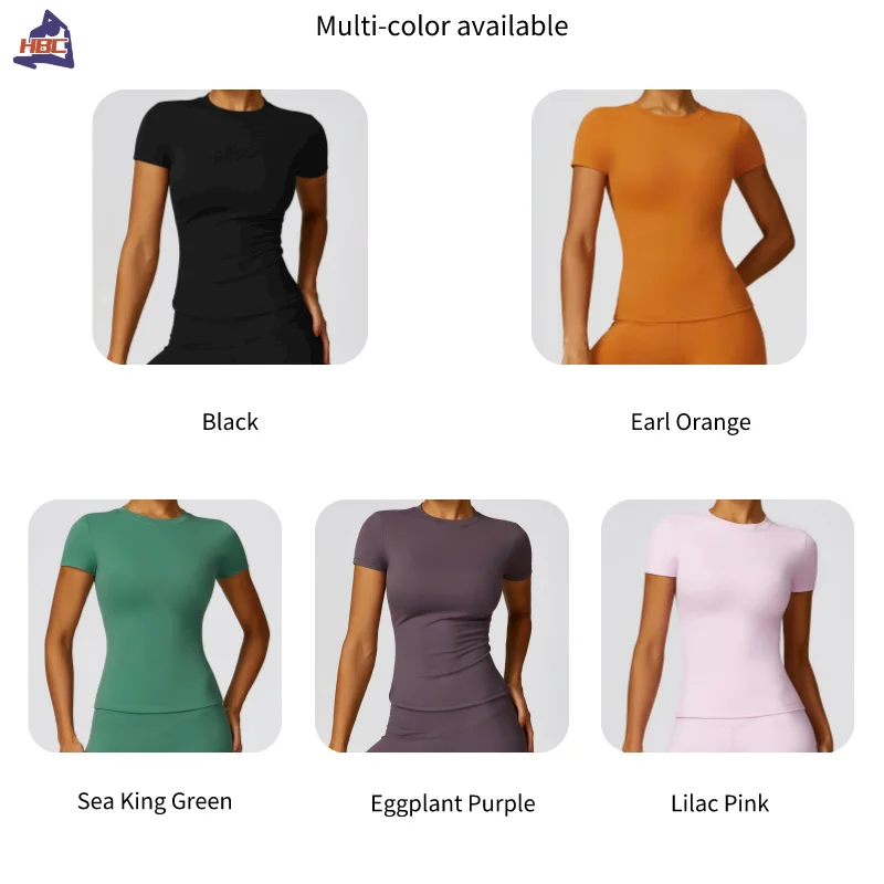 Quick Dry Running Workout T Shirt Breathable Elastic Gym Yoga Shirt Slim Fitness Activewear Top Women Sports T Shirt 3