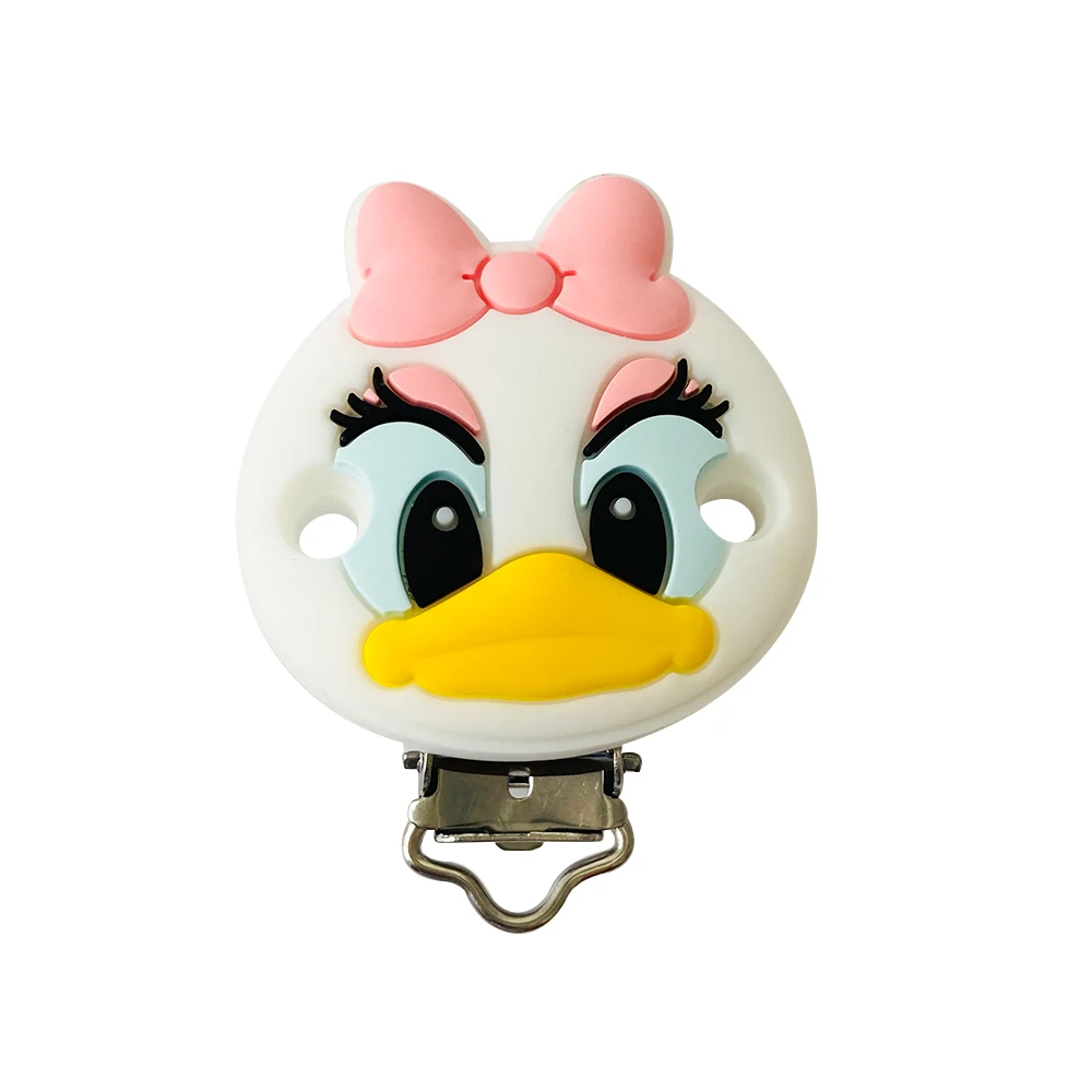 5/10pcs Disney Daisy Silicone Pacifier clip Molar Bead DIY Pacifier Chain Jewelry Accessories