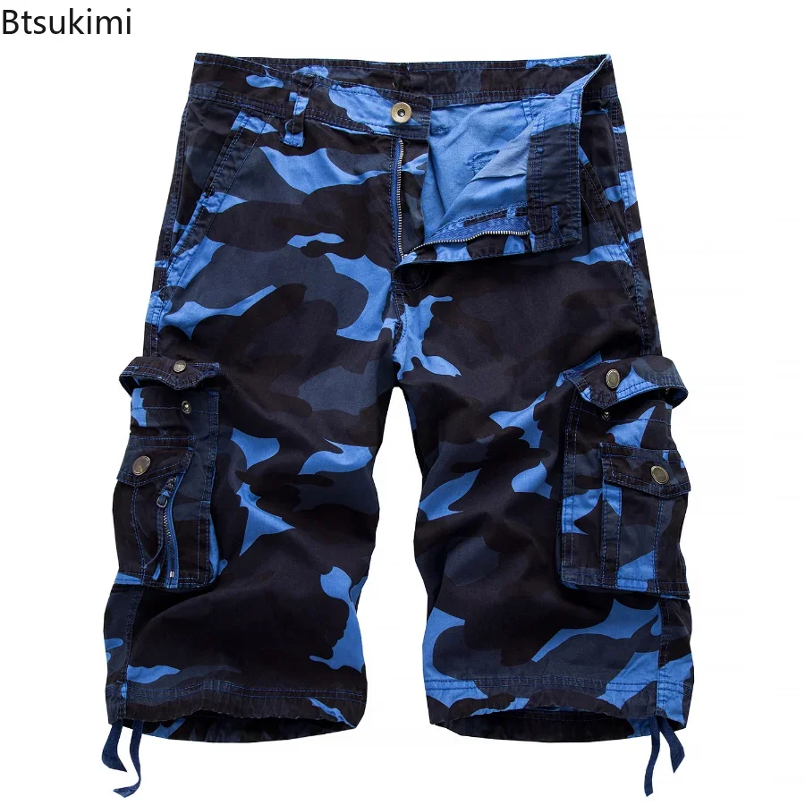2024 Men's Summer Cargo Shorts Top Design Camouflage Military Army Khaki Shorts Homme Outwear Hip Hop Casual Cargo Men Shorts