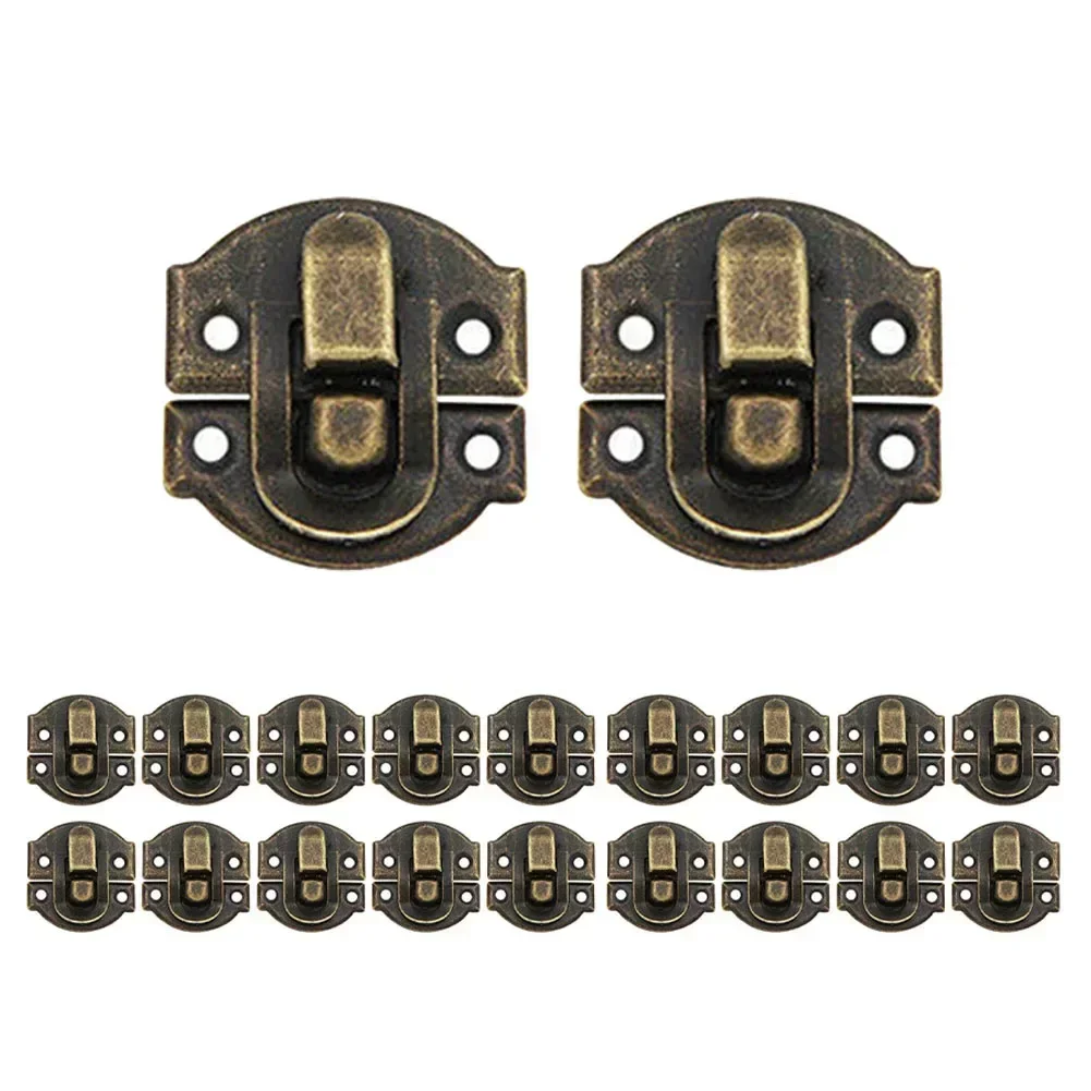20x20mm Antique Hasps Iron Lock Catch Latches For Jewelry Box Buckle Suitcase Buckle Clip Clasp Wood Wine Box Latch 20pcs