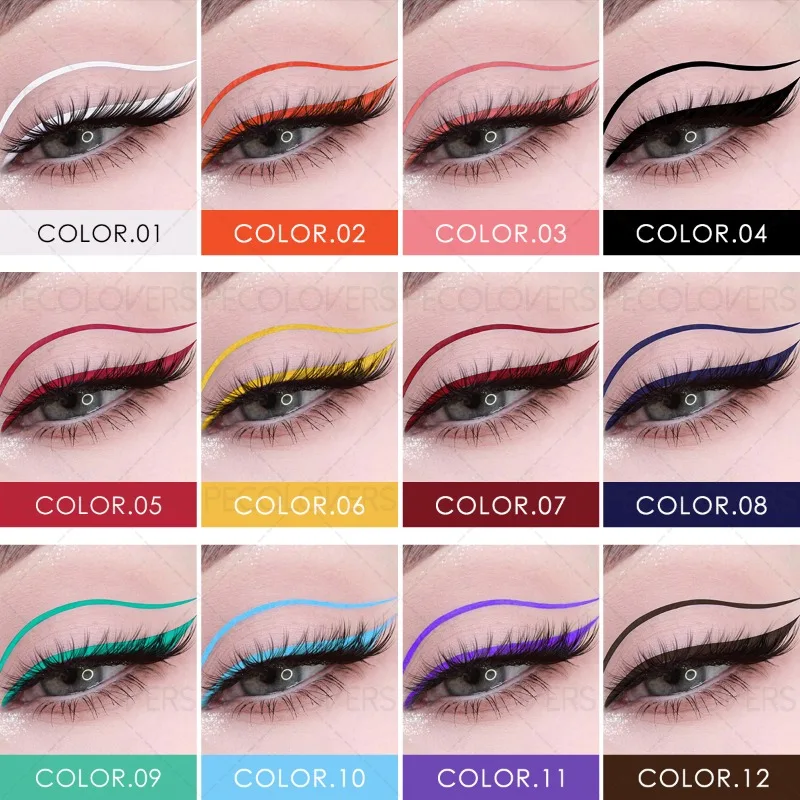 Liquid Colorful Eyeliner Pen High Pigmented Waterproof Smudge Proof_voghion.com