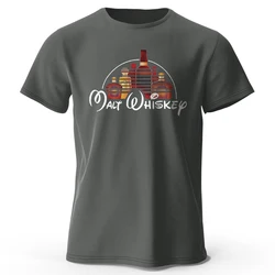Men's Malt Whiskey Graphic Oversized Cotton Tee - Fun Summer Top - XXXL (Dark Gray)