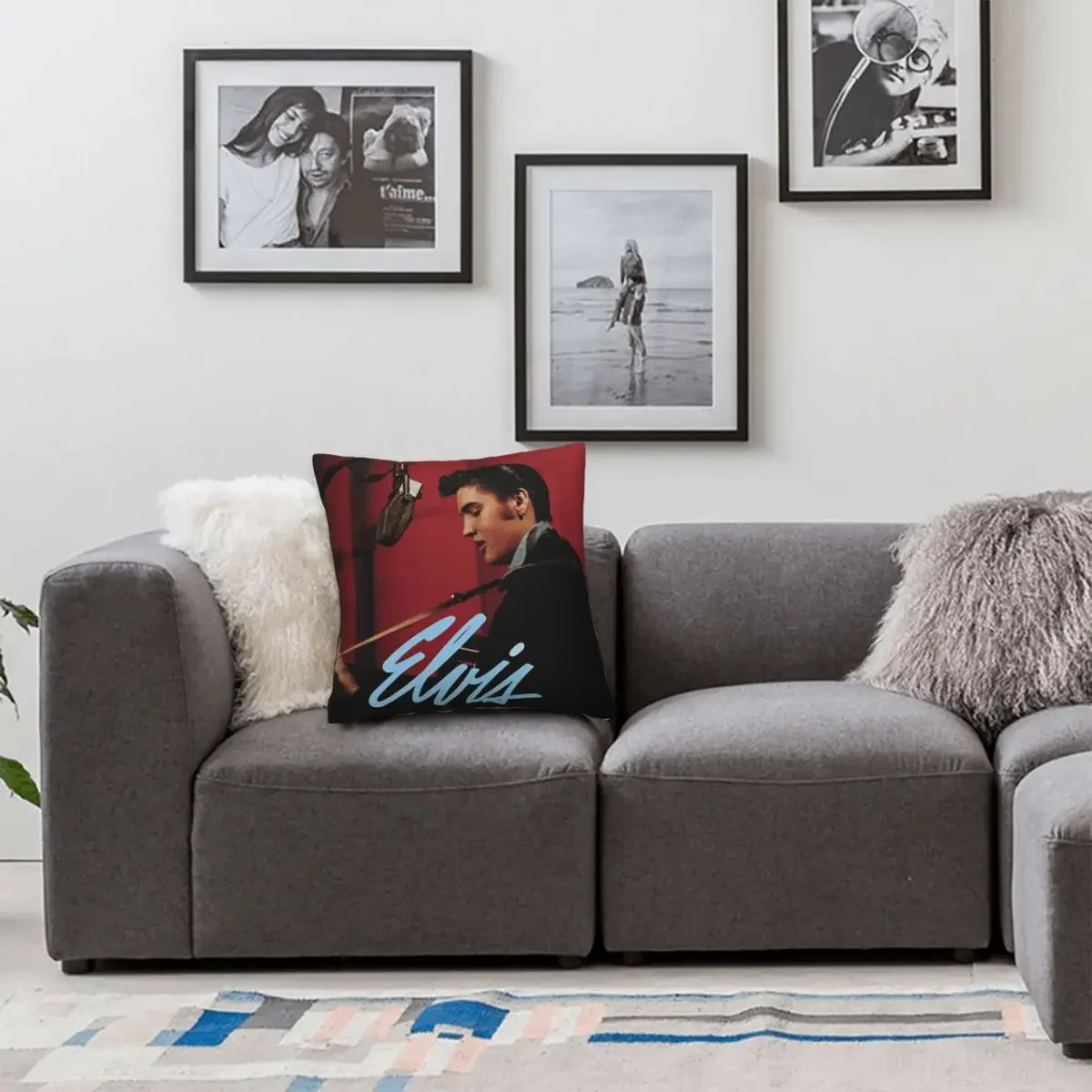 E-Elvis Presley Pillowcase Double-sided Printing Polyester Cushion Cover Decor Pillow Case Cover Home Zipper 18''