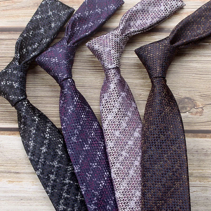 

Fashion Men's Narrow Tie 6cm Houndstooth Tie Men's Casual 1200 Needle Hand-made Polyester Necktie Wholesale Accessories Gift