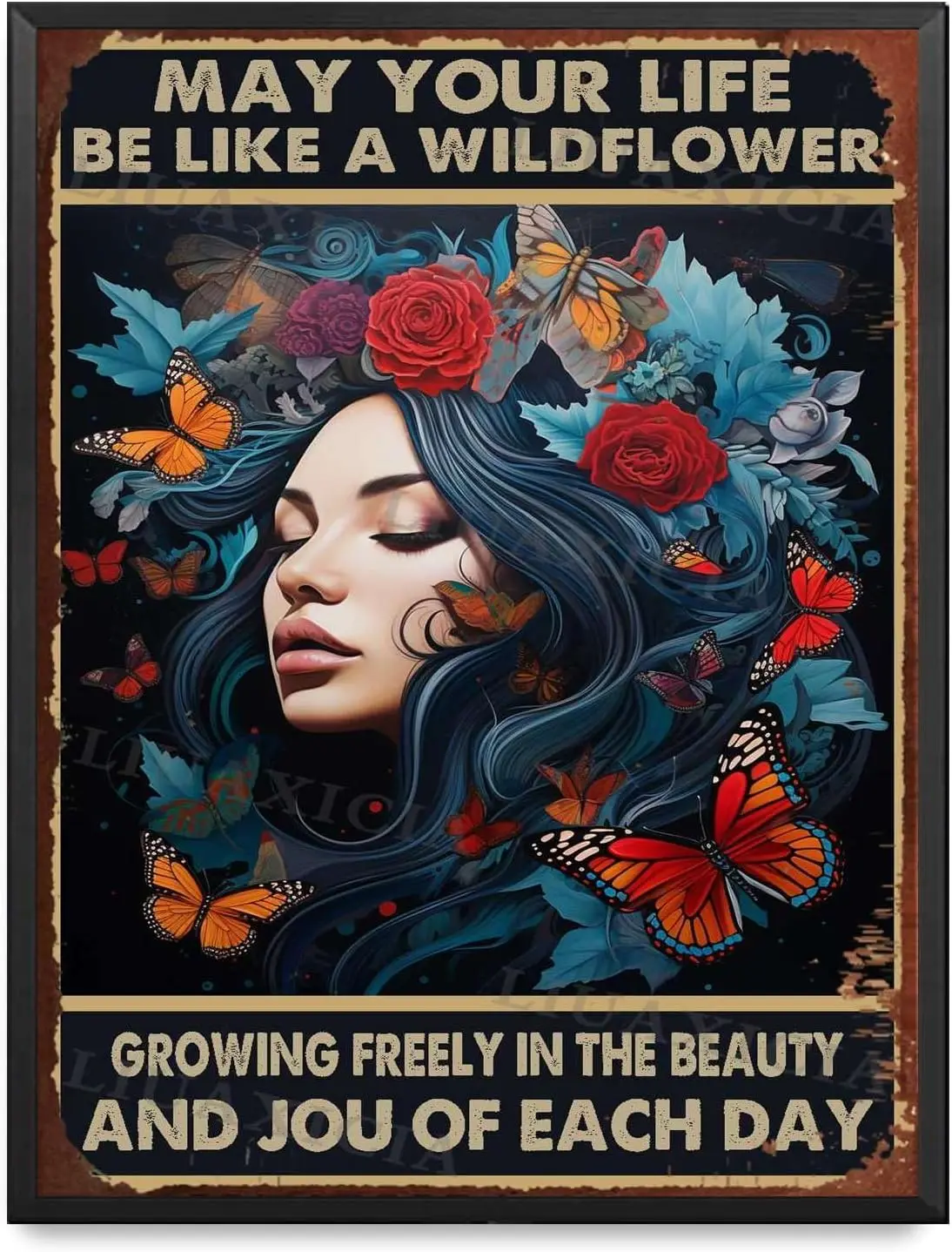 Винтажный жестяной знак может ваша жизнь быть как дикий цветок, свободно растущий в красоте и Джоу каждый день для дома, бара, паба, клуба, кафе