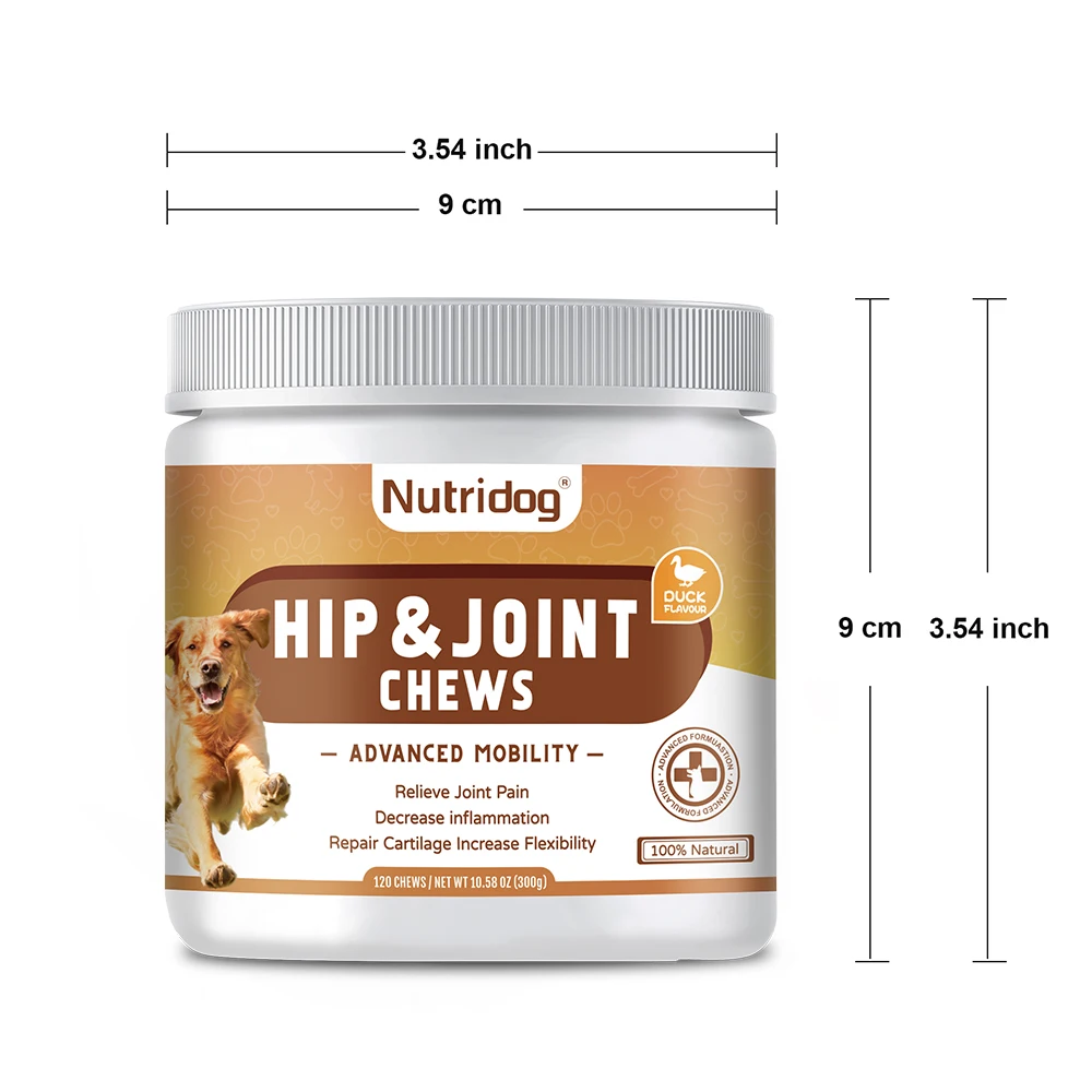 Hip and Joint Supplement Dogs Glucosamine Chondroitin MSM Duck Flavor Joint Care Chews Duck pet nutrition supplement