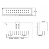 2.0mm 2x22 Pin 44 Pin Straight Male Shrouded PCB Box header IDC Socket DC3 6