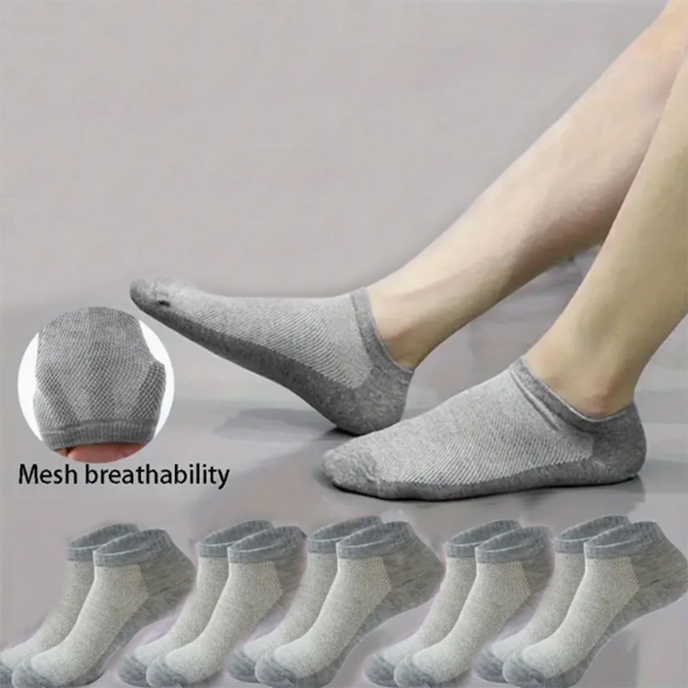 Women's Summer Mesh Ankle Athletic Running Socks Black&White&Gray Thin Low Cut Socks Breathable No Show Sports Men's Socks Image 8