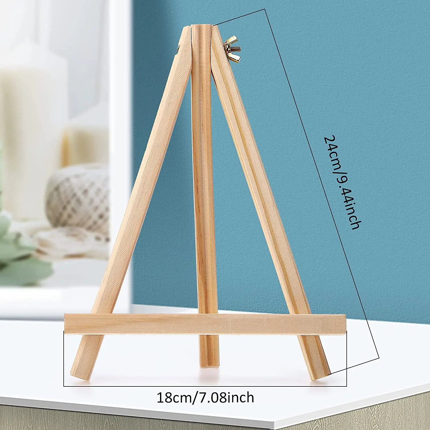 탁상 디스플레이 나무 이젤, 나무 캔버스 스탠드, 아티스트 성인 학생용 DIY 미술 공예, 9.4 인치, 10 개