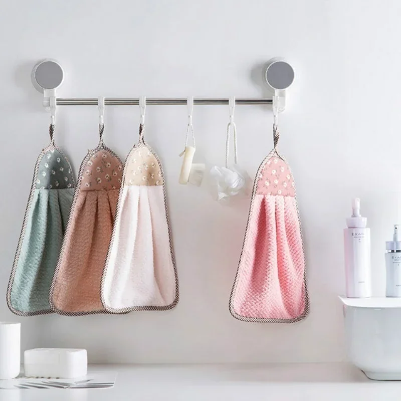 Description Picture 6 of itemThickened Coral Velvet Hand Towel Hanging Absorbent Towels Kitchen Hanging Towel Cleaning Rag Dish Towel Cloths household