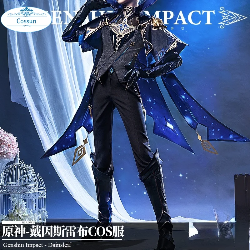 

Anime! Genshin Impact Dainsleif Game Suit Gorgeous Handsome Uniform Cosplay Costume Halloween Party Outfit For Men 2021 NEW
