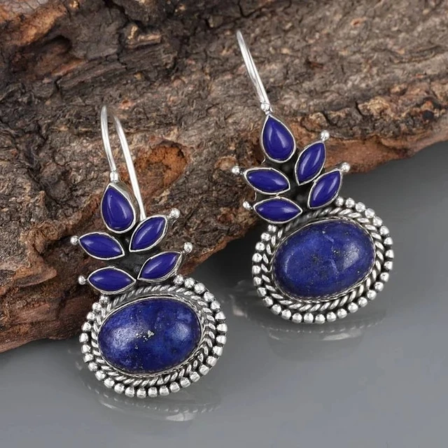 Trendy Women Earrings 4 Colors Delicate Gold Color Inlay Natural Stone Hook Dangle Earrings for Women Wedding Engagement Jewelry 004