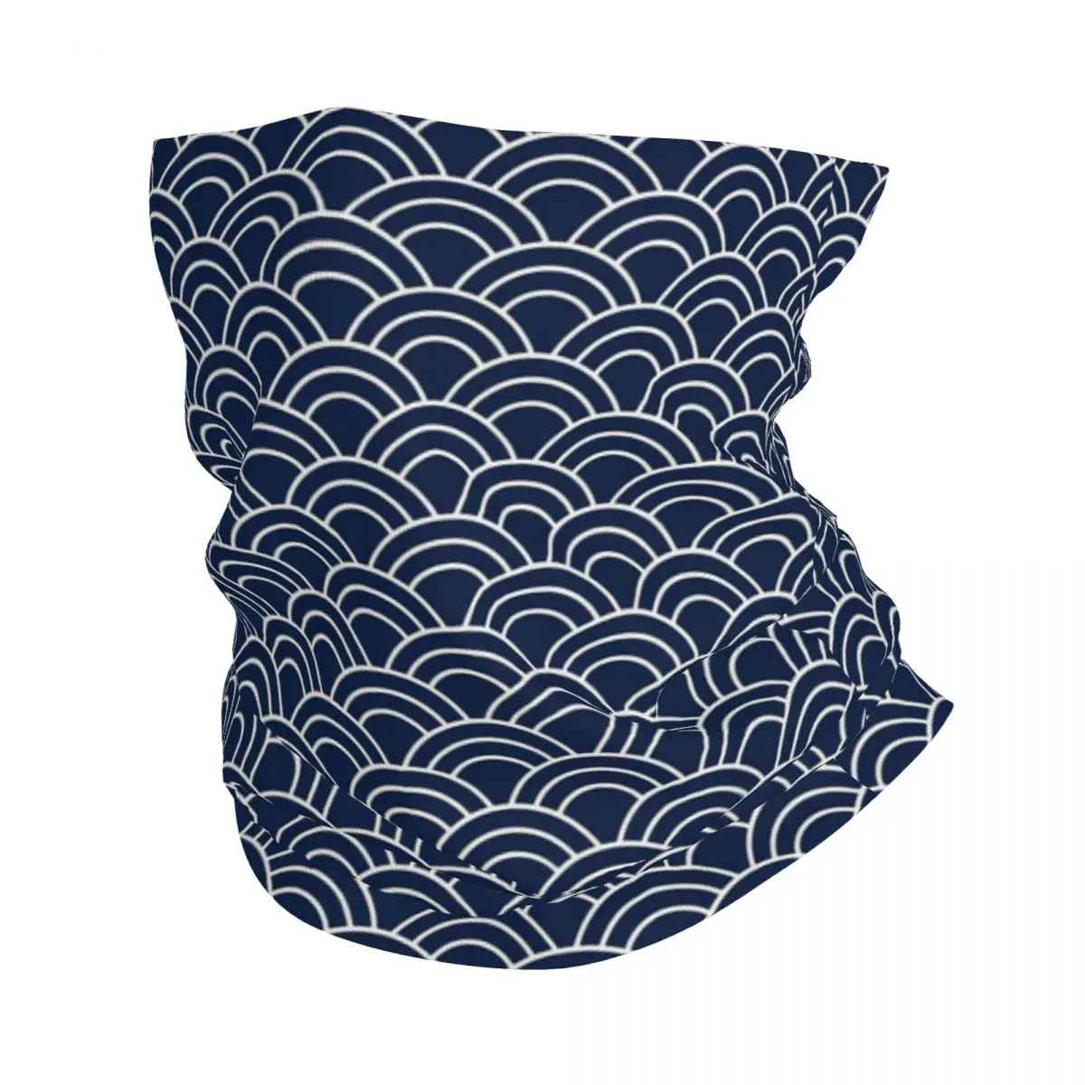 Waves Japanese Navy Blue Bandana Neck Gaiter Printed Harajuku Mask Scarf Cycling Scarf Fishing Men Women Adult All Season