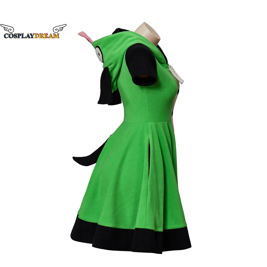 Invader ZIM Cosplay Costume Girl Inspired Kigurumi Dress Invader ZIM Hoodie Costume Alien Cosplay Halloween Suit For Women Girls