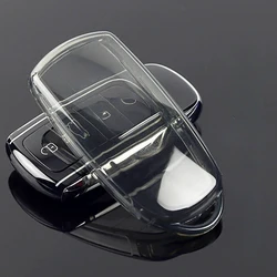 Premium Transparent TPU Car Remote Key Case Cover Accessory (Transparent white)