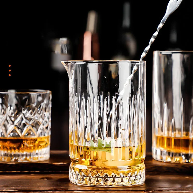 Cocktail Shaker Cocktail Stirrers Whiskey Glass Cup 700ml Cocktail Shaker Professional Cocktail mixing cups Crystal Glass Stirring Cup Bartender Mixing Bar tool