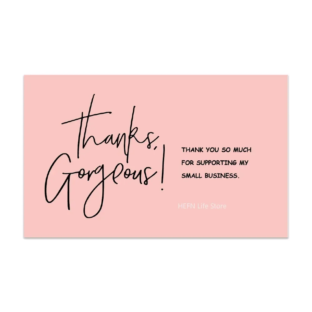 Pink Thank You for Your Order Card, Thank You for Supporting Small Business Label, Gift Decor, 30Pcs
