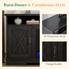 63" Farmhouse TV Stand with 26" Fireplace, for TVs up to 73", Entertainment Center with Adjustable Shelf & Barn Doors 4