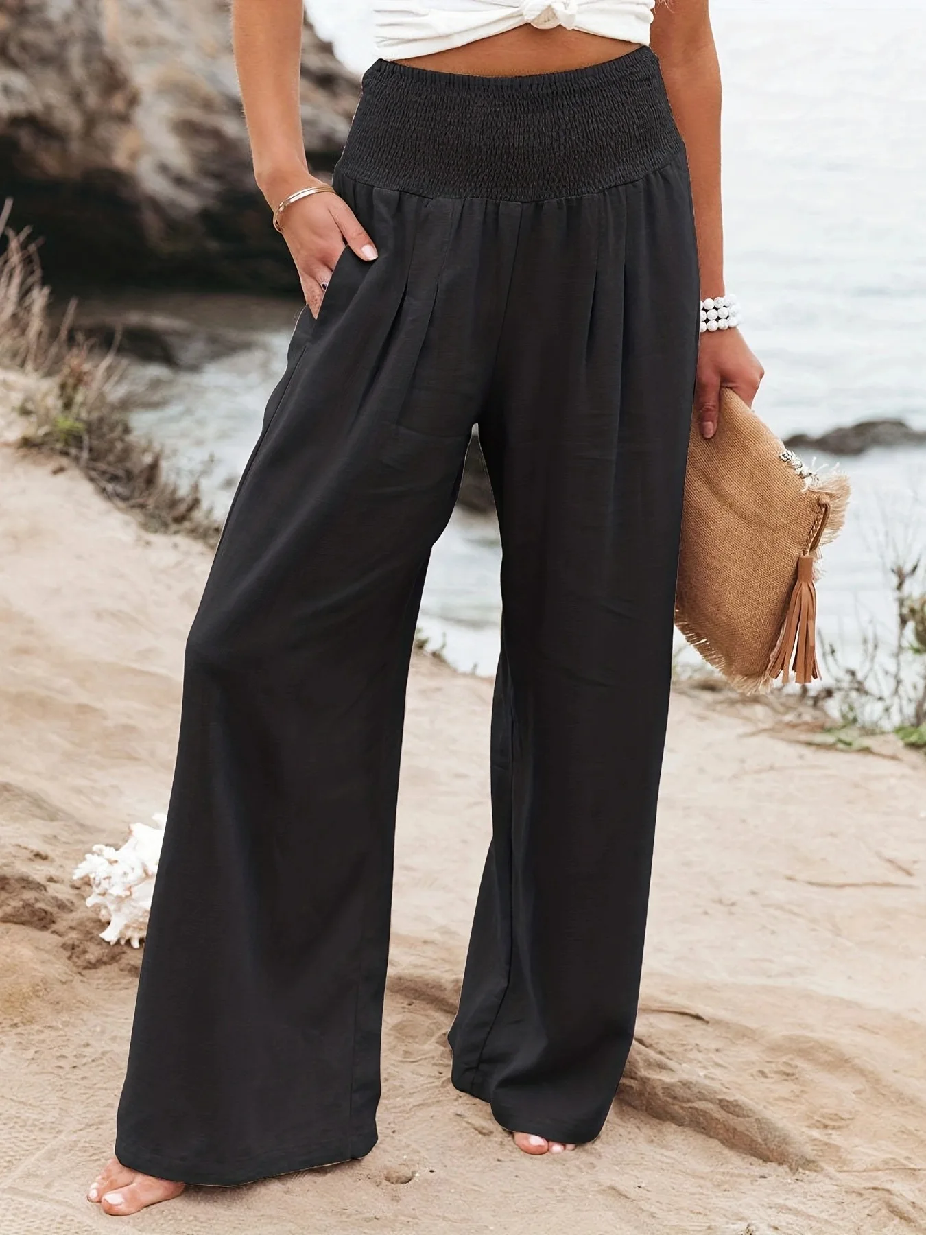 2024 New Spring Women's Casual Pants Casual Style Cotton and Linen Comfortable Mid-waist Pants Women