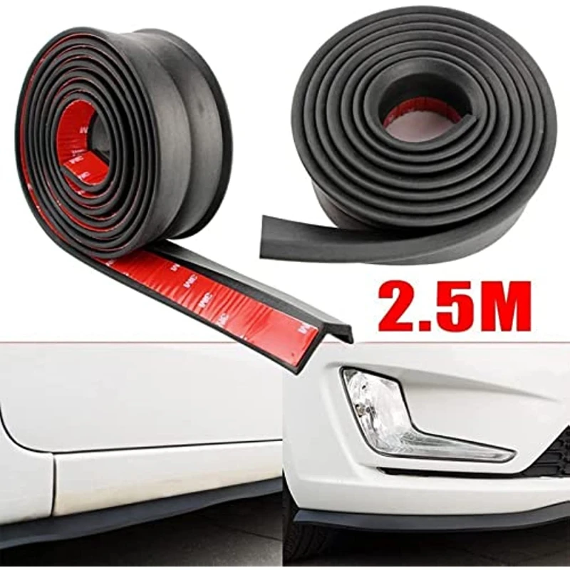 Front Bumper Rubber Lip Splitter with 3M Tape - Protective Car Body Spoiler Skirt