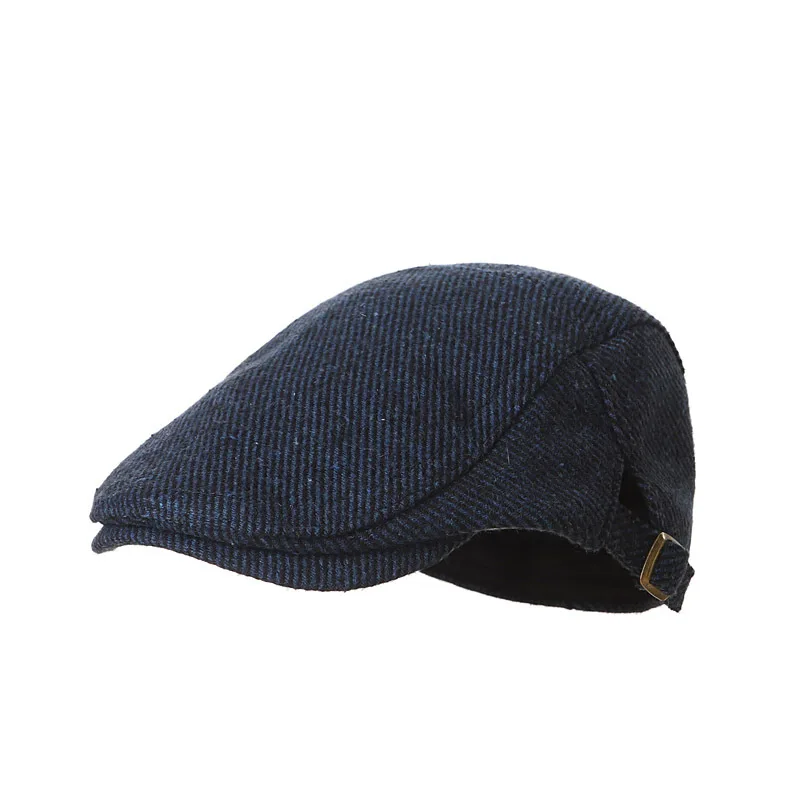 Autumn Baby Beret Hat for Boys Vintage Woolen Infant Hats Striped Newsboy Flat Cap Winter Toddler Kids Accessories 2-9Y