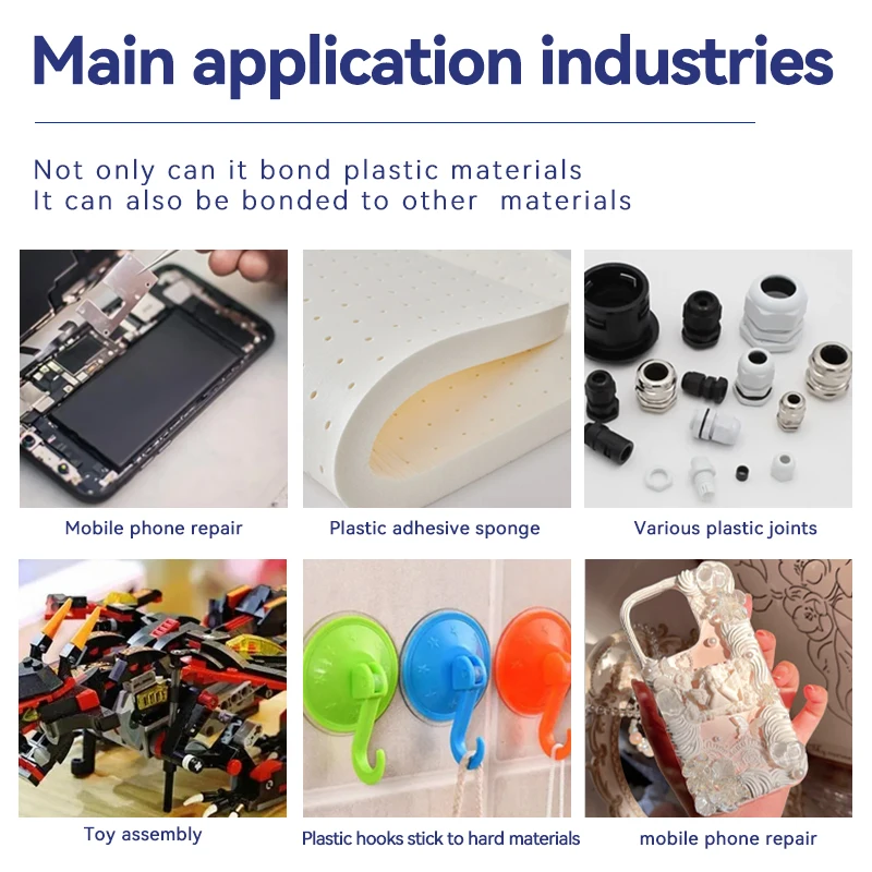 Zhanlida 110ML Polypropylene PP Glue PE EVA POM PU Plastic Leather Waterproof Soft Glue Strong PVC Glue 6
