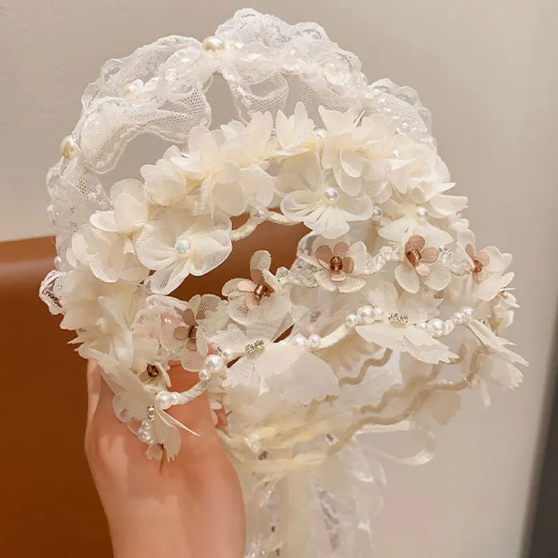 Spitze Prinzessin Kinder Haarbänder Süße Blume Schmetterling Mädchen Fee Haar Hoops Hochzeit Party Kinder Kopfbedeckungen Kinder Haar Zubehör – Detail 8