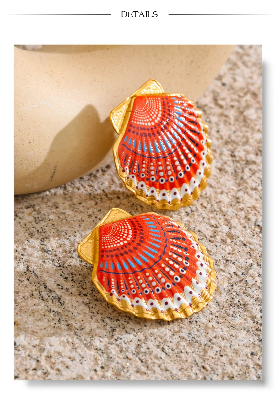 Yhpup Ocean Style orecchini a bottone - vista laterale