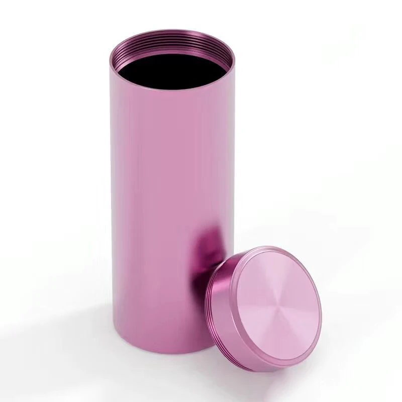 Portable Sealed Jar Travel Moisture-proof Solid Color Nut Candy Food Storage Container Tea Can Metal Box Stainless Steel