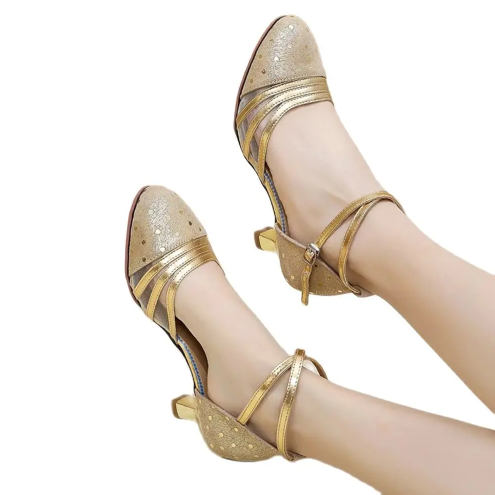 

Женские сетчатые туфли для латиноамериканских танцев, натуральная кожа, для джазовых, бальных, современных танцев, Уличная обувь с мягкой подошвой для танго, сальсы