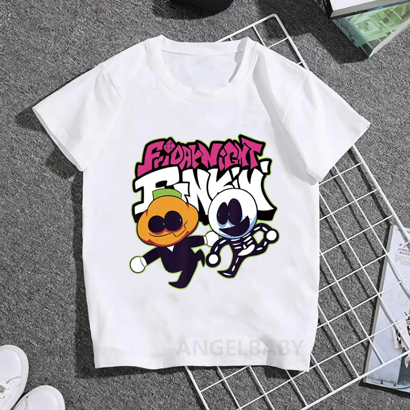 Hot Game Friday Night Funkin Cartoon Kids T shirt Girls Summer Fashion Tops Baby Boys Clothes Children Short Sleeve T-shirt