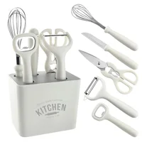 New Xiaomi Youpin Kitchen 6-piece Set of Peeling Knife Fruit Melon Planer Auxiliary Food Tool Combination Set with Storage Seat 1