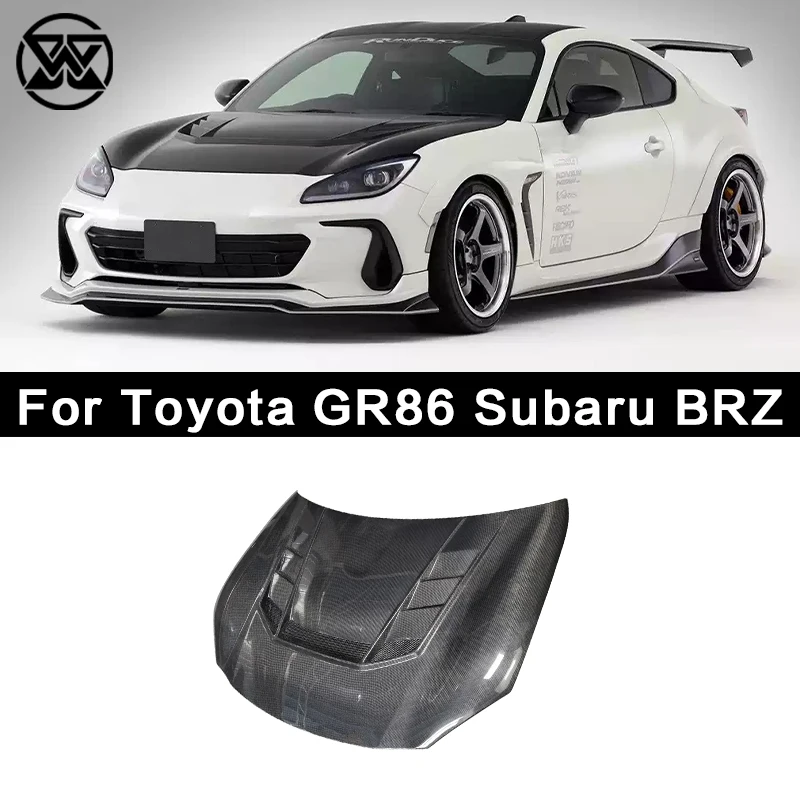 

For Toyota GR86 Subaru BRZ VRS Style Carbon Fiber Front Hood Engine Cover Car Vent Intake Trim Cover