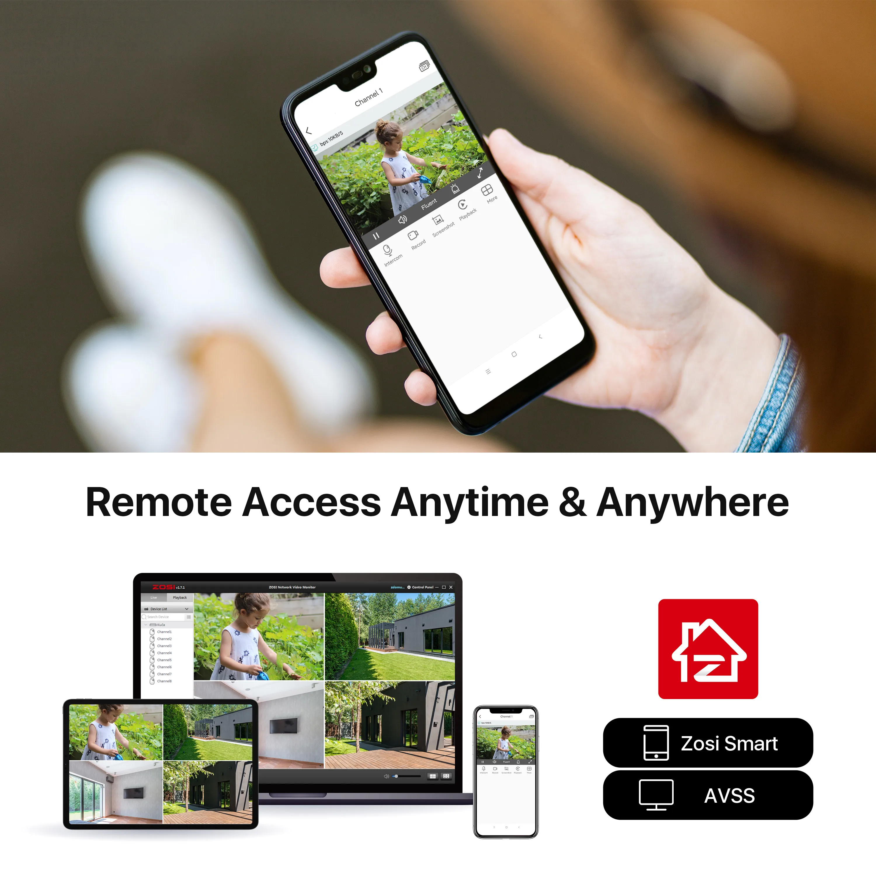 8CH 1080P Wired Security Camera System H.265+ 8CH 5MP Lite HD CCTV DVR Recorder 2MP Indoor/Outdoor Dome Surveillance Camera