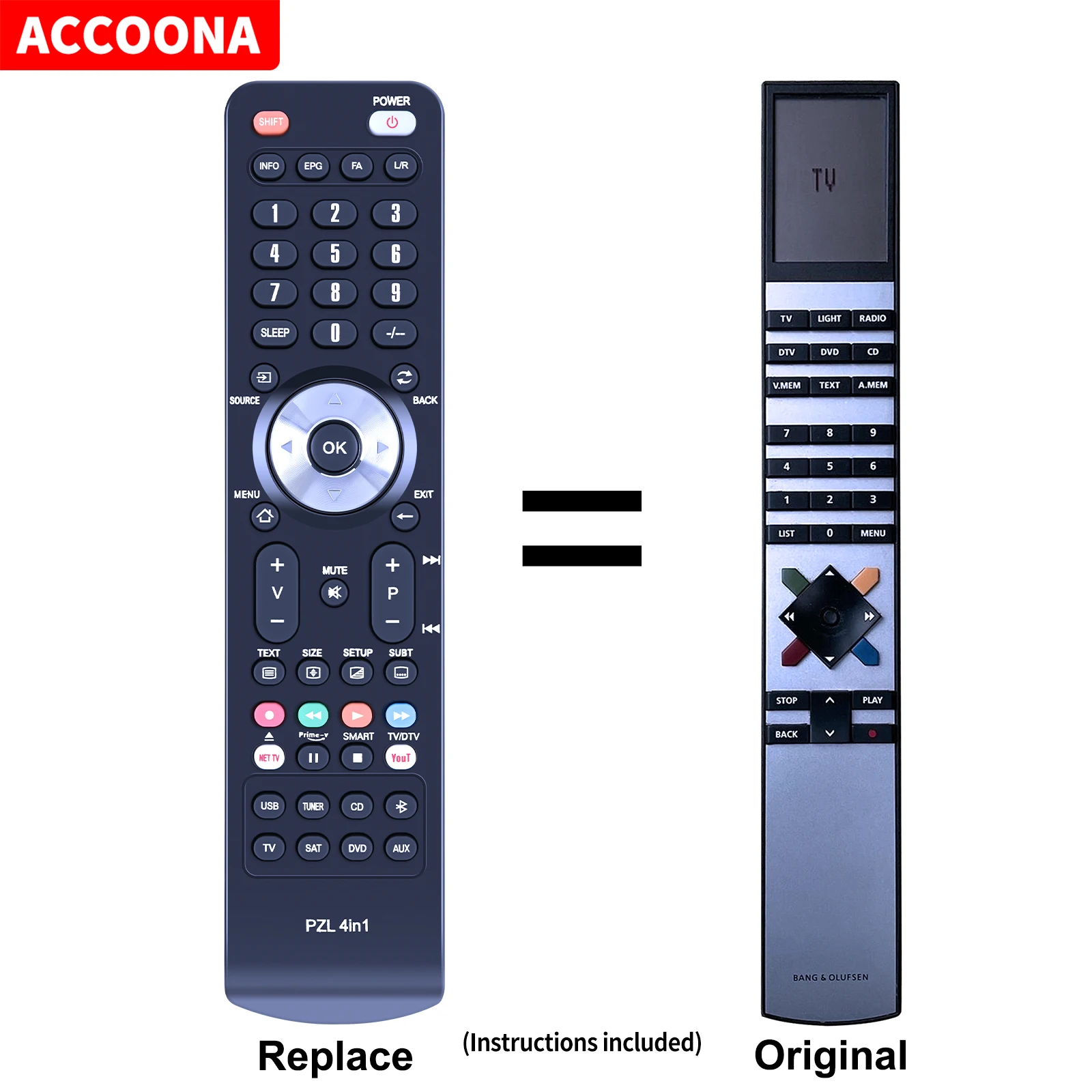 Remote control for Bang & Olufsen Beovision MX4000 MX4002 MX6000