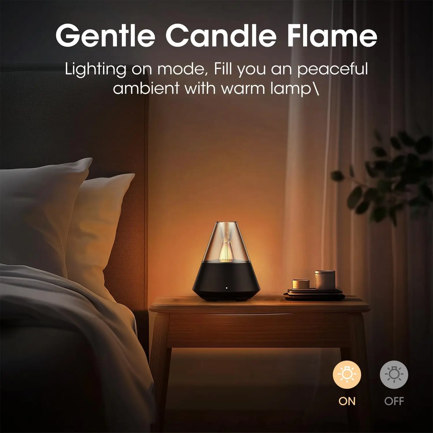 Modern Aromatherapy Essential Oil Diffuser with Candle Flicker Light and Remote Control