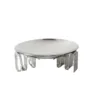 Modern simple European stainless steel silver round fruit tray ornament model house sales office soft decoration 5